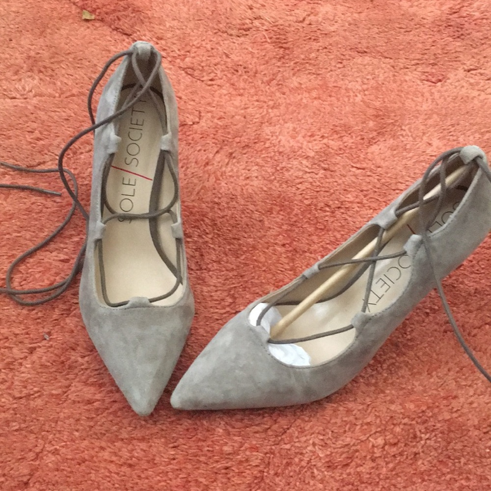 Sole Society Kitten Heel Lace Up